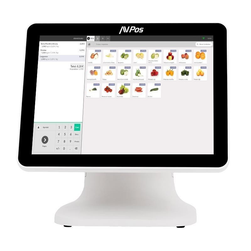 TPV AVPOS K5000 15 ALUMINIO TACTIL INTEL I7/8G DDR4/SSD128G/W11P WHITE 3Y